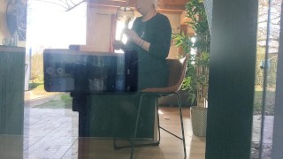 PREGNANT - MY SLUT NEIGHBOR SAW I WAS FILMING WITH MY PHONE - SHE FILMED CLOSER