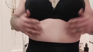 Hot crossdresser trap showing lingerie