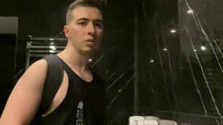 Flashing my cock at the gym toilet