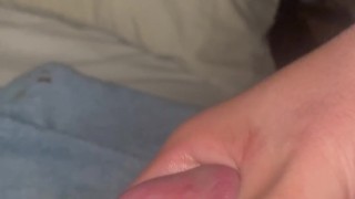 Close Up Massaging and Edging My Pretty Cock Until I Explode