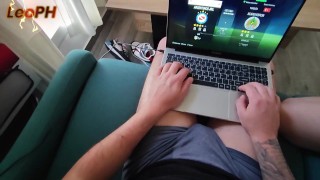 My Step Sister won't let me Play FIFA because she wants to play with my DICK. Big Tits