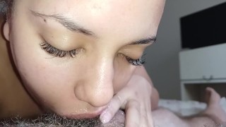handjob and wet blowjob up to the dick stalk🍆💦🫦🤤😋🥛🥛💦💦