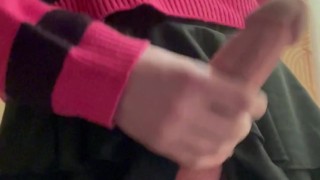 Mommy’s cock is too big for her skirt