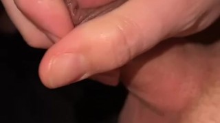Playing with my fat cock while using my cock pump😋😜