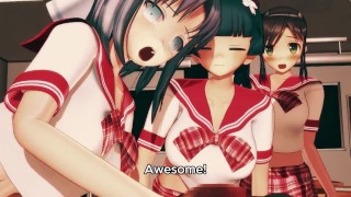 5 Big Boobed Beauties Empty Every Last Drop on a Lucky Cock | Hentai English Subbed