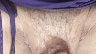 Sounding on a tiny dildo