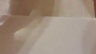 Asian male warms up with a quick dragon dildo fuck
