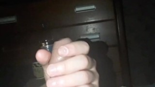 Bonus video this week. Horny femboy jerks off his white cock for you late at night