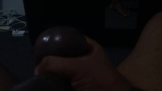 Black dick jerkoff. Wanking my cock