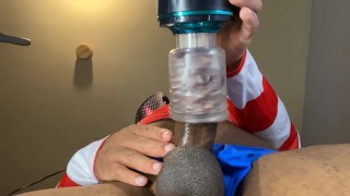 Automasturbator Milks Out A Moaning Cumshot From Masked Man