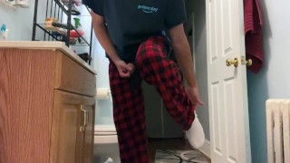 jacking off hard in slutty pajama pants