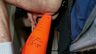 Stretching My Ass Banging XL DickCone Hard