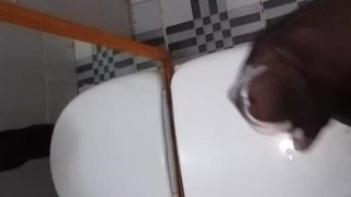 STROKING MY DICK IN A PUBLIC WASHROOM