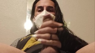 Stroking my Little Femme Cock