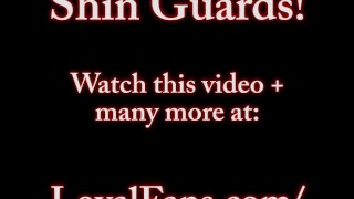 Testicle Kicking in Shin Guards, Sexy Femdom Ballbusting in USA Football Outfit, Knee High Socks