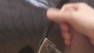 Looking down at thick veiny cock