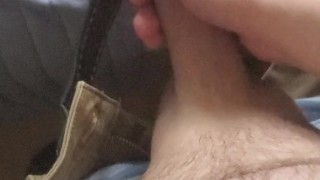 Looking down at thick veiny cock