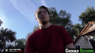 CuckoldSessions - Hot Petite Blonde Babe Loves Getting Spitroasted In Front Of Her Cuck Bf