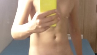 Hot blonde twink gay big dick jerking off