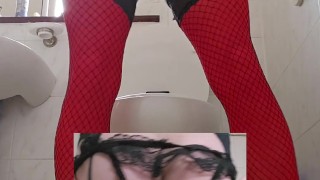 Caged sissy piss