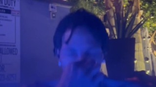 Manny in the hot tub