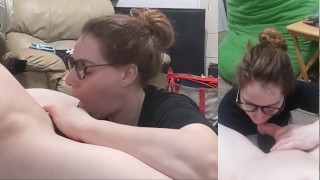 Heather Kane Sucks Off a Lucky Student!