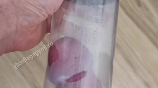 Teen pumps his uncut cock for the first time, his cock gets huge