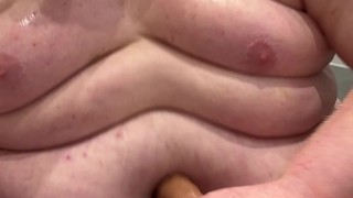 500lb chub fucks belly with dildo