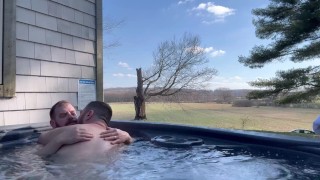 Hot tub date on the farm.