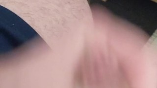 Playing with my wet and precummy cock