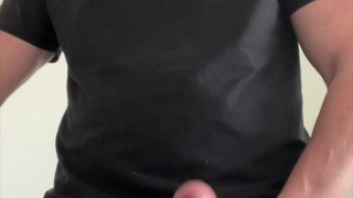 Slapping heavy cock on my desk.