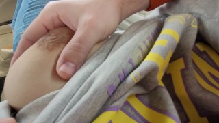 Letting Stranger Touch My Big Boobies in the Car 4k
