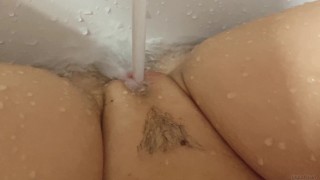First time trying to masturbate with water jet