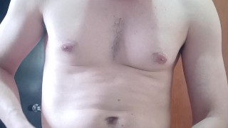 GRWM Handsome man shaving naked