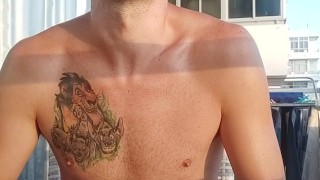 Jerking off in the balcony