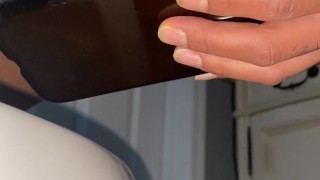 Trans Girl Watching Porn Cums in the Toilet