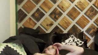 Sexy ginger jerk off with your girlfriends pantie