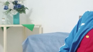 The doctor masturbates until he finishes