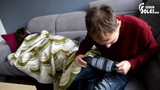 Perfect soles worship (foot worship, socks, soft soles, sexy feet, roommate feet, foot licking)