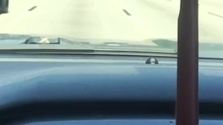 I love driving nude - cumshot