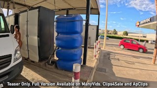 Public Car Wash While Naked and Touching Myself