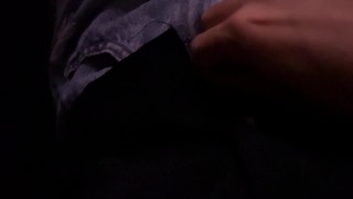 girl touches herself at the cinema(public masturbation)