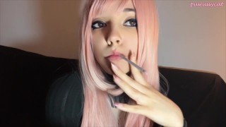 Cute Egirl Smoking slim cigarette (full vid on my 0nlyfans/ManyVids)