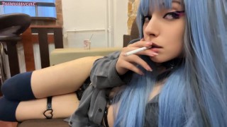 Alt Step Sis Smoking on your sofa (full vid on my 0nlyfans/ManyVids)