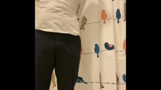 Hot, young tattooed guy jerks off in the shower and fingers his ass