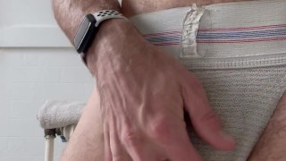 Muscle stud cums on dirty Duke jockstrap