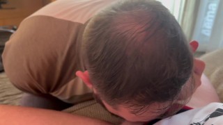 Breeding the cute cub after a massage