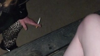 Heather Kane Sucks off Stranger to keep Him Away!