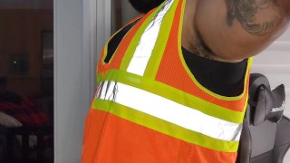Construction worker jerking off