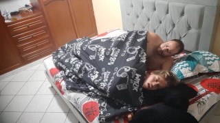 Fat pervert with her big breasts enters my bedroom and starts masturbating, her pussy an